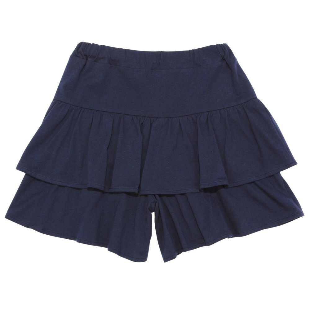 100 % cotton waist rubber frill solid culottes 2023ss2 Navy back