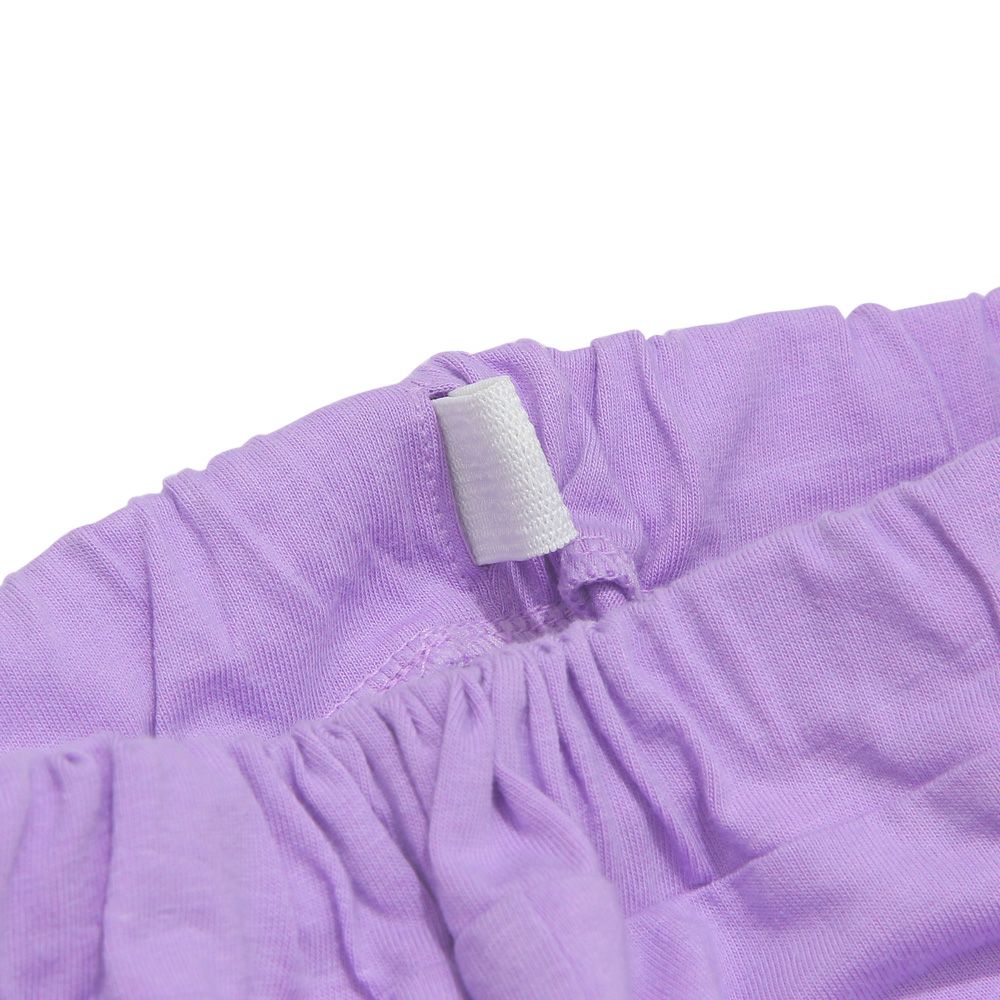 100 % cotton waist rubber frill solid culottes 2023ss2 Purple Design point 2