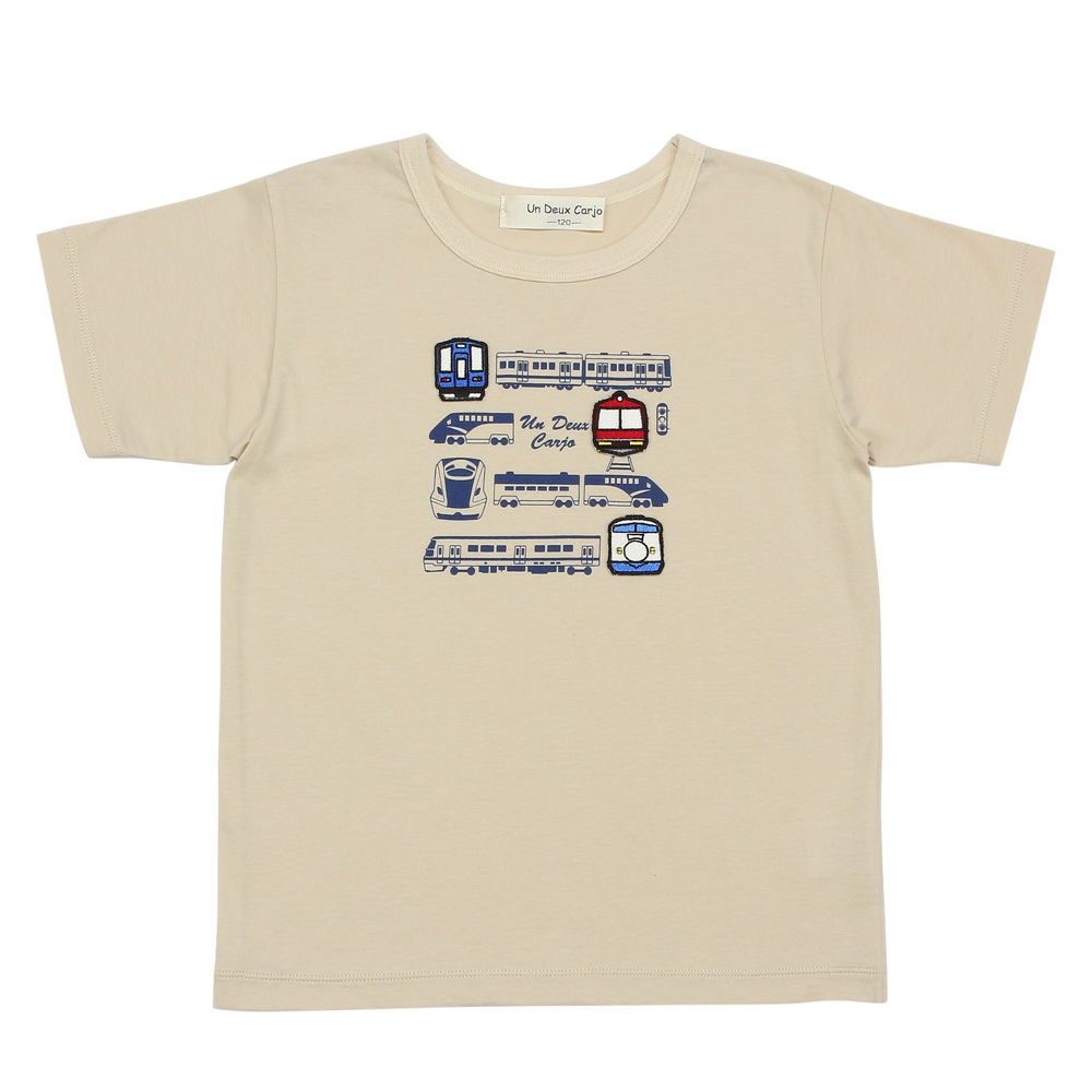Vehicle print & emblem logo 100 % cotton T -shirt 2023ss2 Beige front