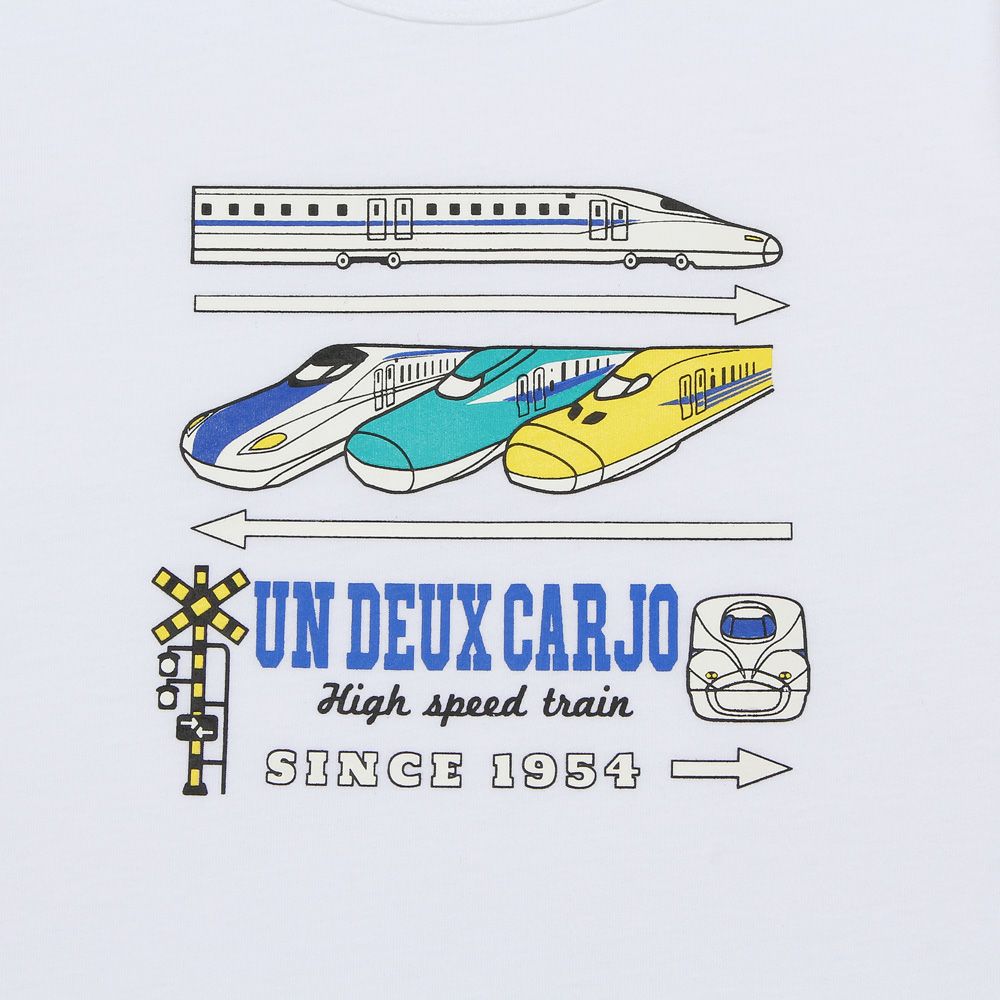 100 % cotton train vehicle logo print cut -and -sew T -shirt 2023ss2 Off White Design point 1