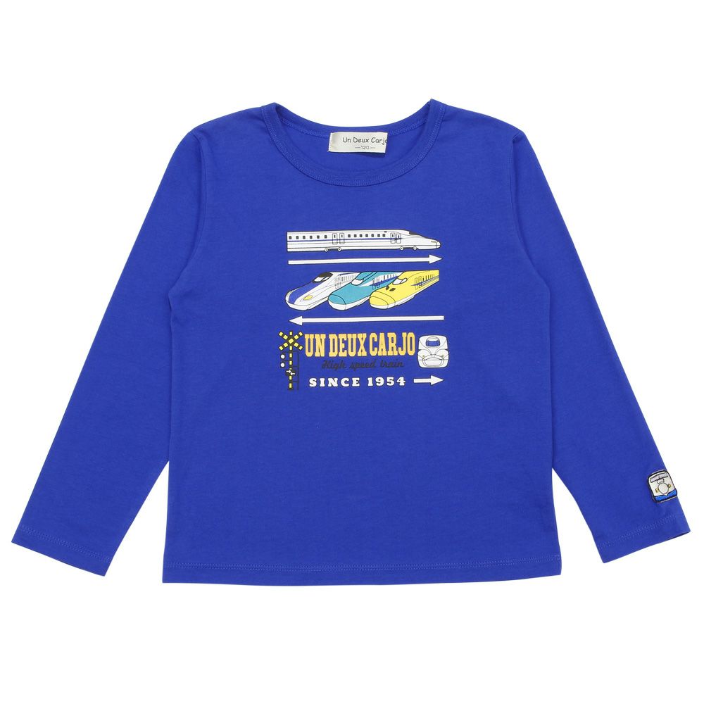 100 % cotton train vehicle logo print cut -and -sew T -shirt 2023ss2 Blue front