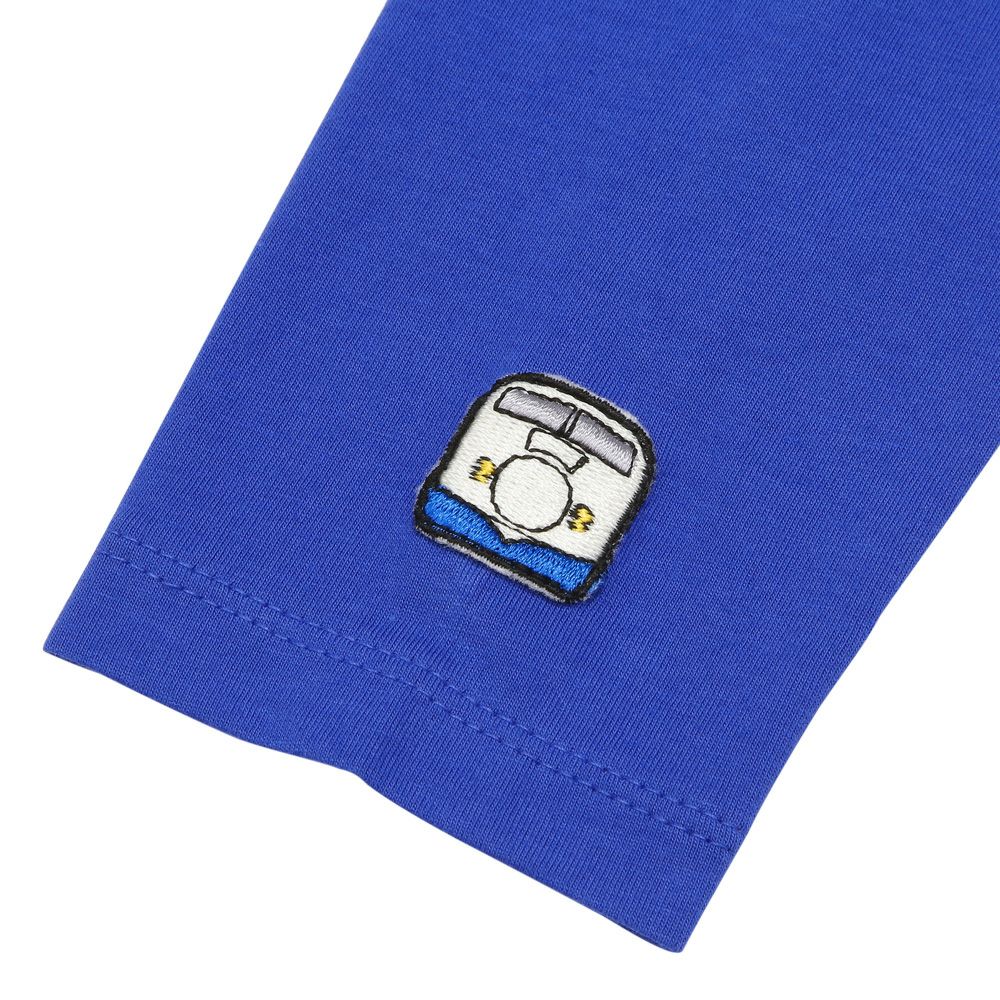 100 % cotton train vehicle logo print cut -and -sew T -shirt 2023ss2 Blue Design point 2