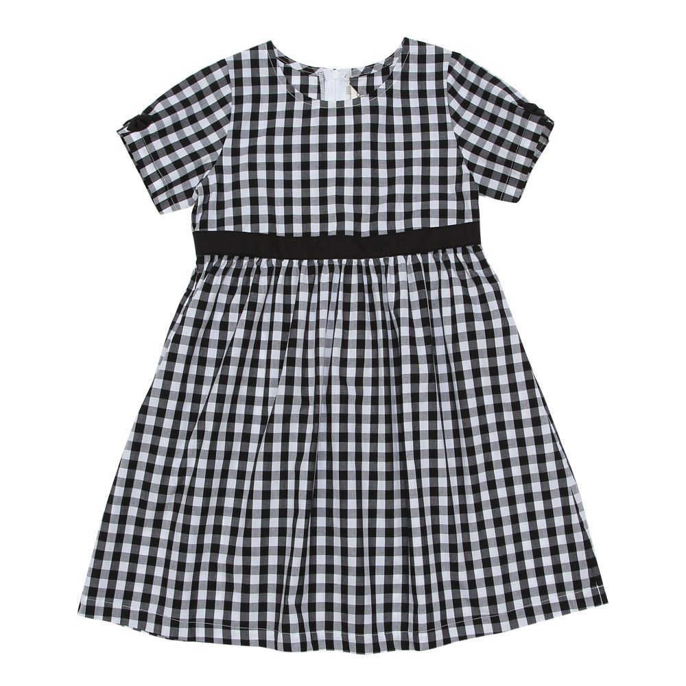 Ribbon & Gingham Check One Piece 2023ss2 White/Black front