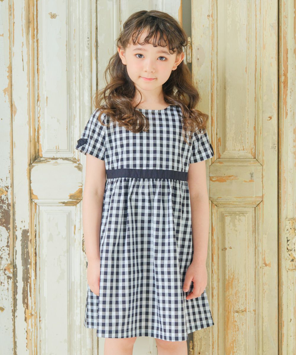Ribbon & Gingham Check One Piece 2023ss2 White/Black model image up