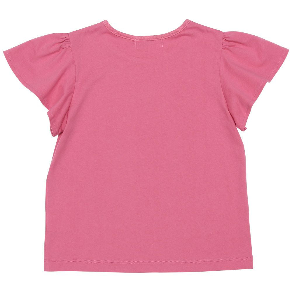 100 % cotton marine lame logo print T -shirt 2023ss2 Pink back
