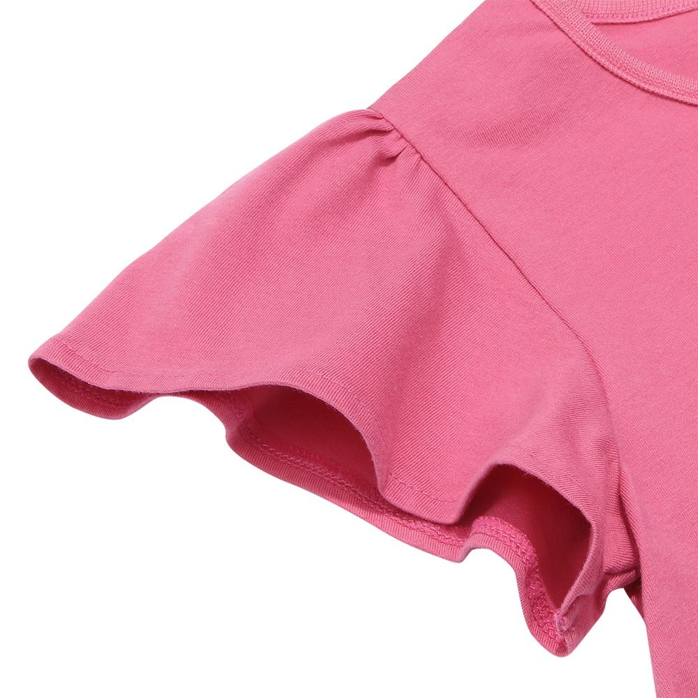 100 % cotton marine lame logo print T -shirt 2023ss2 Pink Design point 2