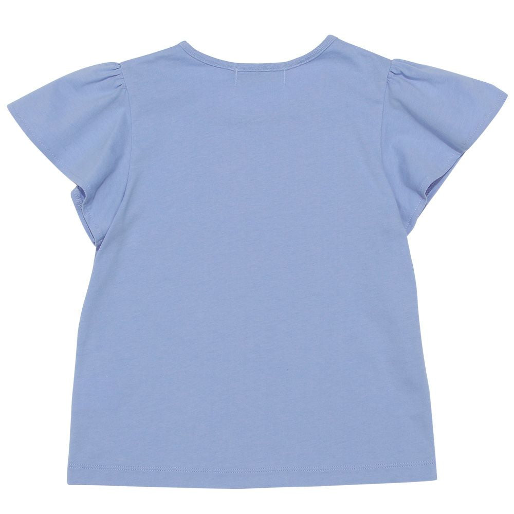 100 % cotton marine lame logo print T -shirt 2023ss2 Blue back