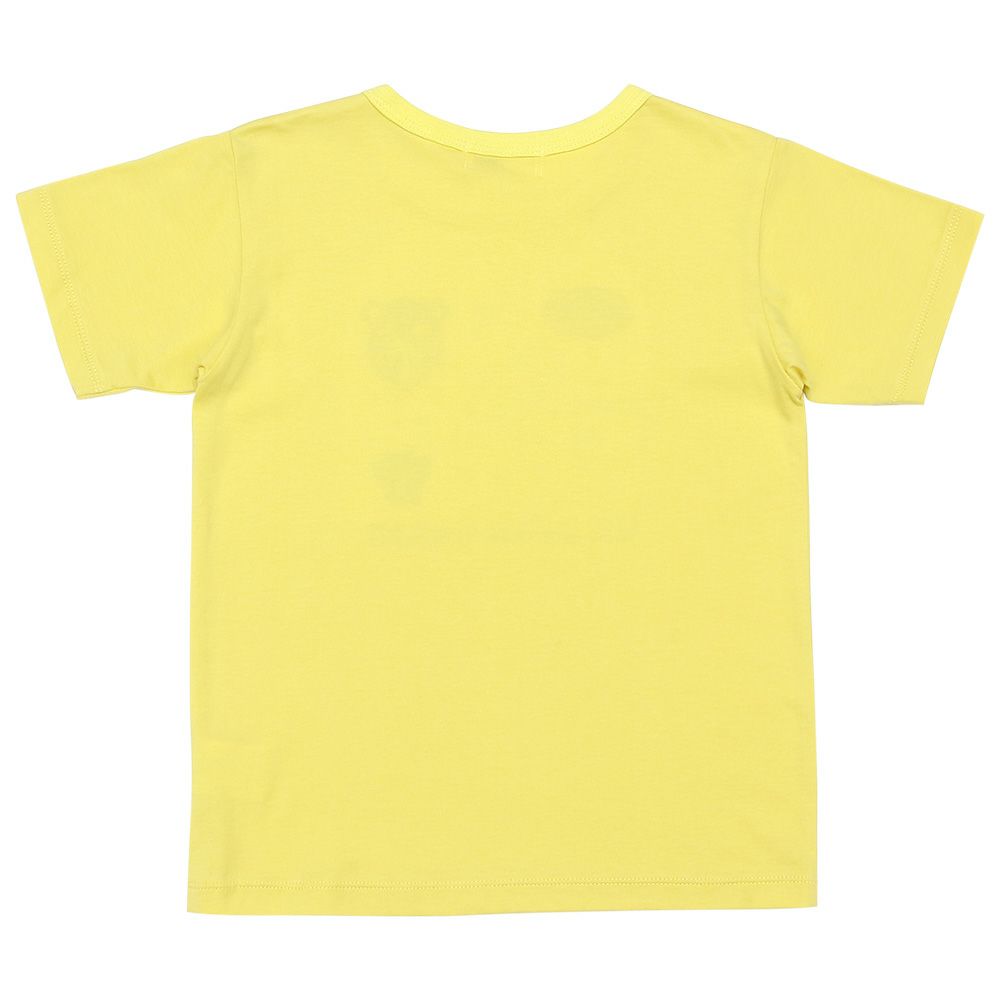 100 % cotton dinosaur logo print with emblem T -shirt 2023ss2 Yellow back