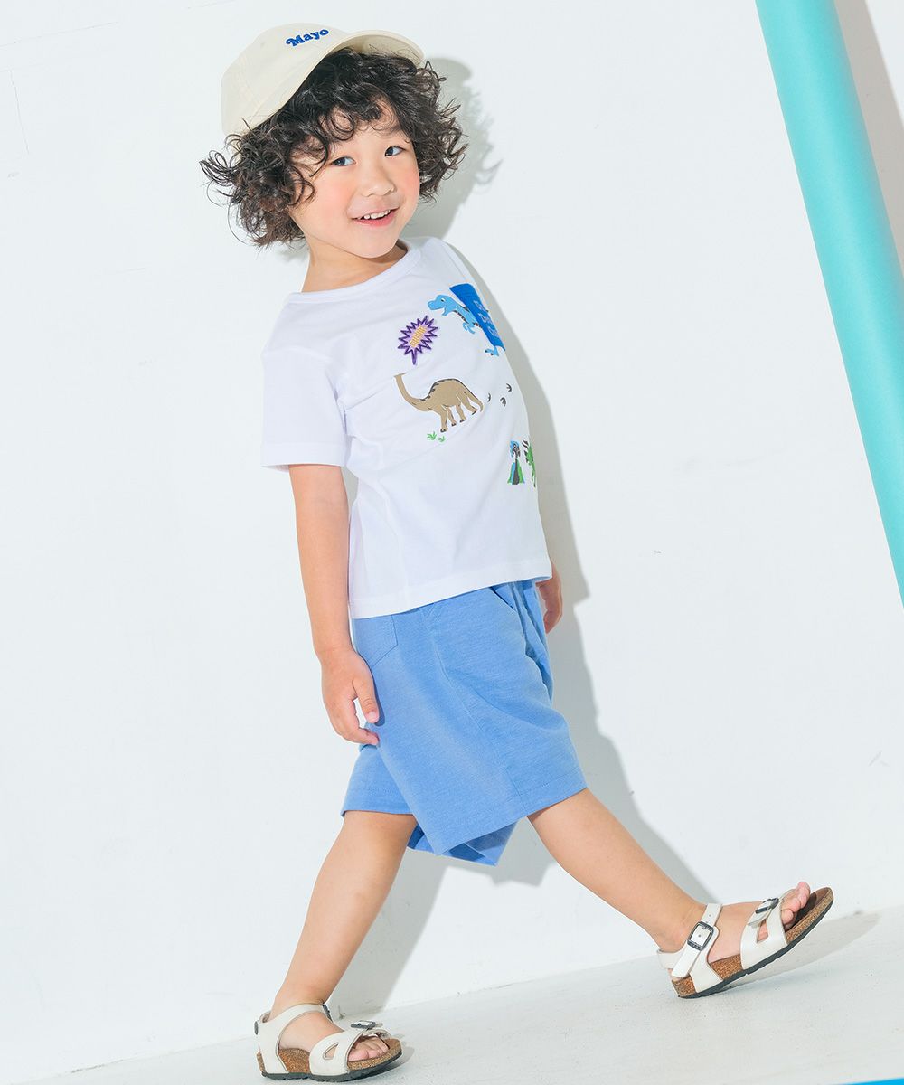 100 % cotton Dinosaur printed with emblem embroidery T -shirt 2023ss2 Off White model image 2