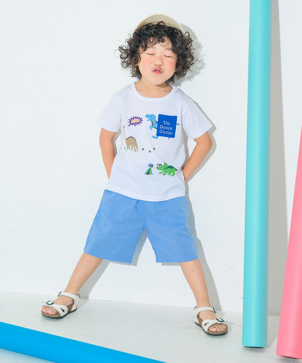 100 % cotton Dinosaur printed with emblem embroidery T -shirt 2023ss2 Off White model image 3
