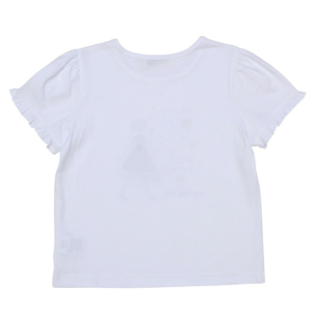 100 % cotton girl motif marine taste frill sleeve T -shirt 2023ss2 Off White back