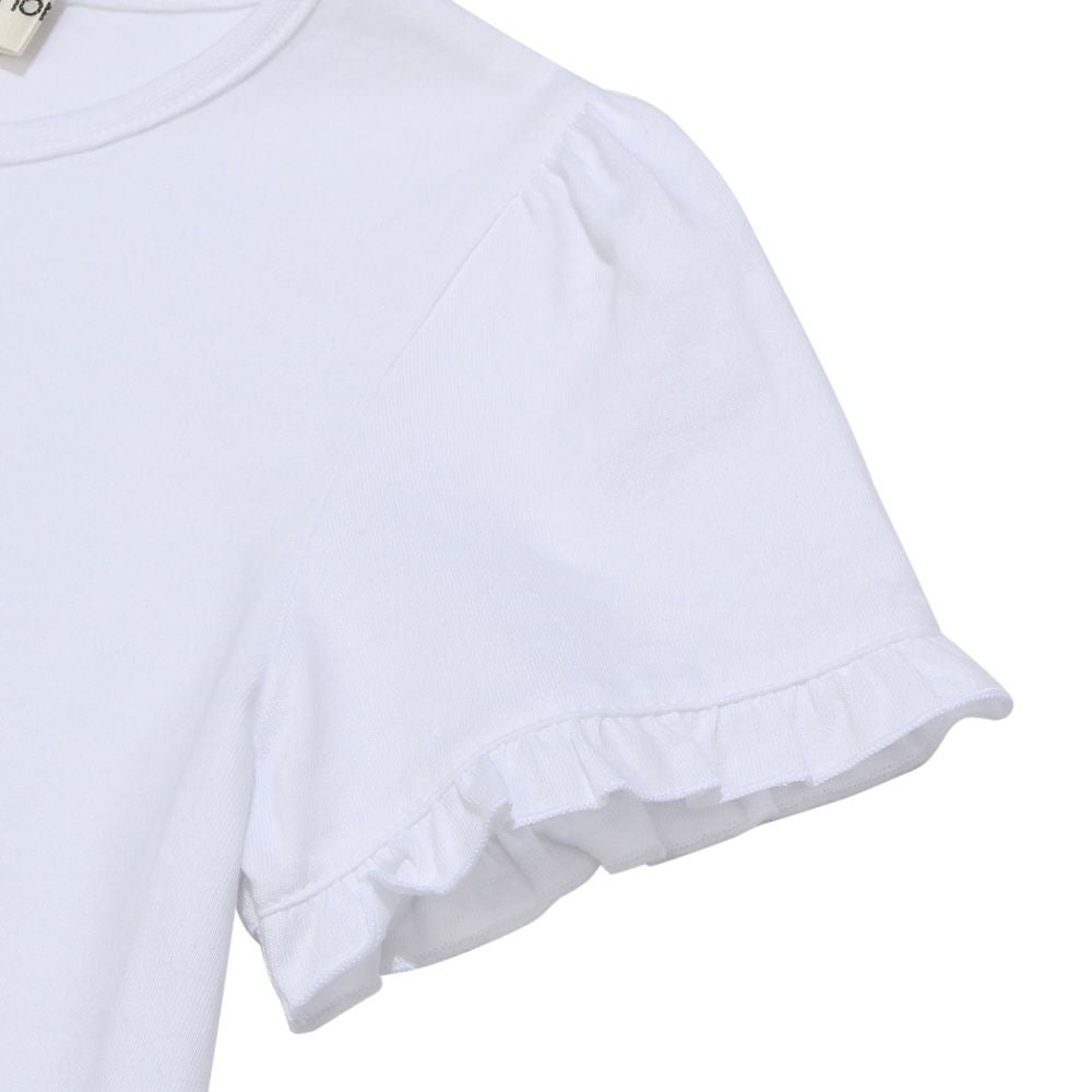 100 % cotton girl motif marine taste frill sleeve T -shirt 2023ss2 Off White Design point 2