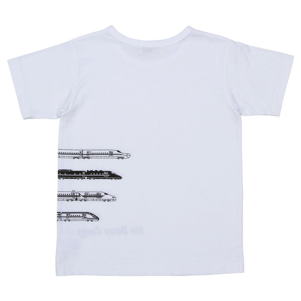 100 % cotton train logo print T -shirt 2023ss2 Off White back