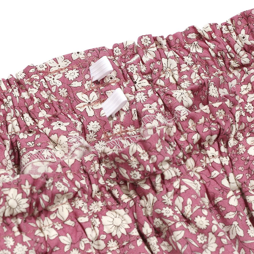 100 % cotton small floral pattern culottes pants 2023ss2 Pink Design point 2