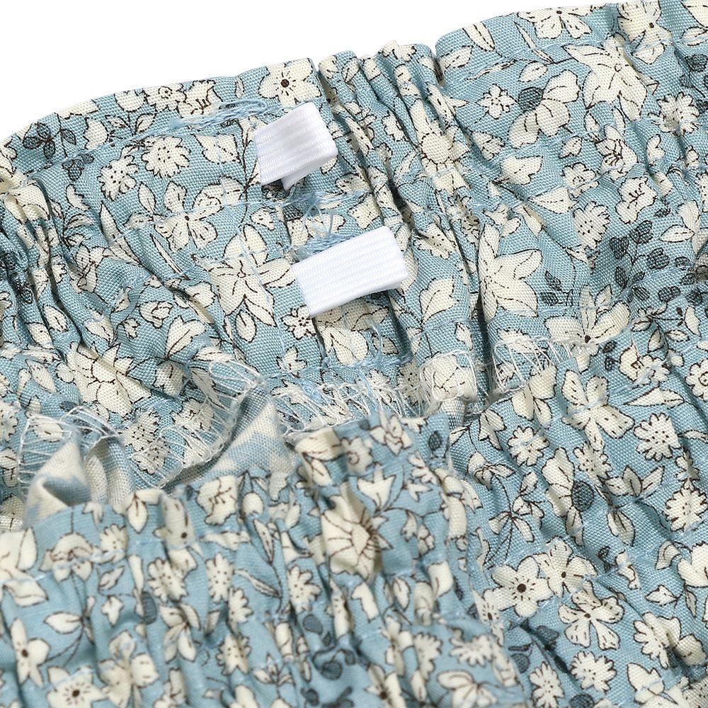 100 % cotton small floral pattern culottes pants 2023ss2 Blue Design point 2