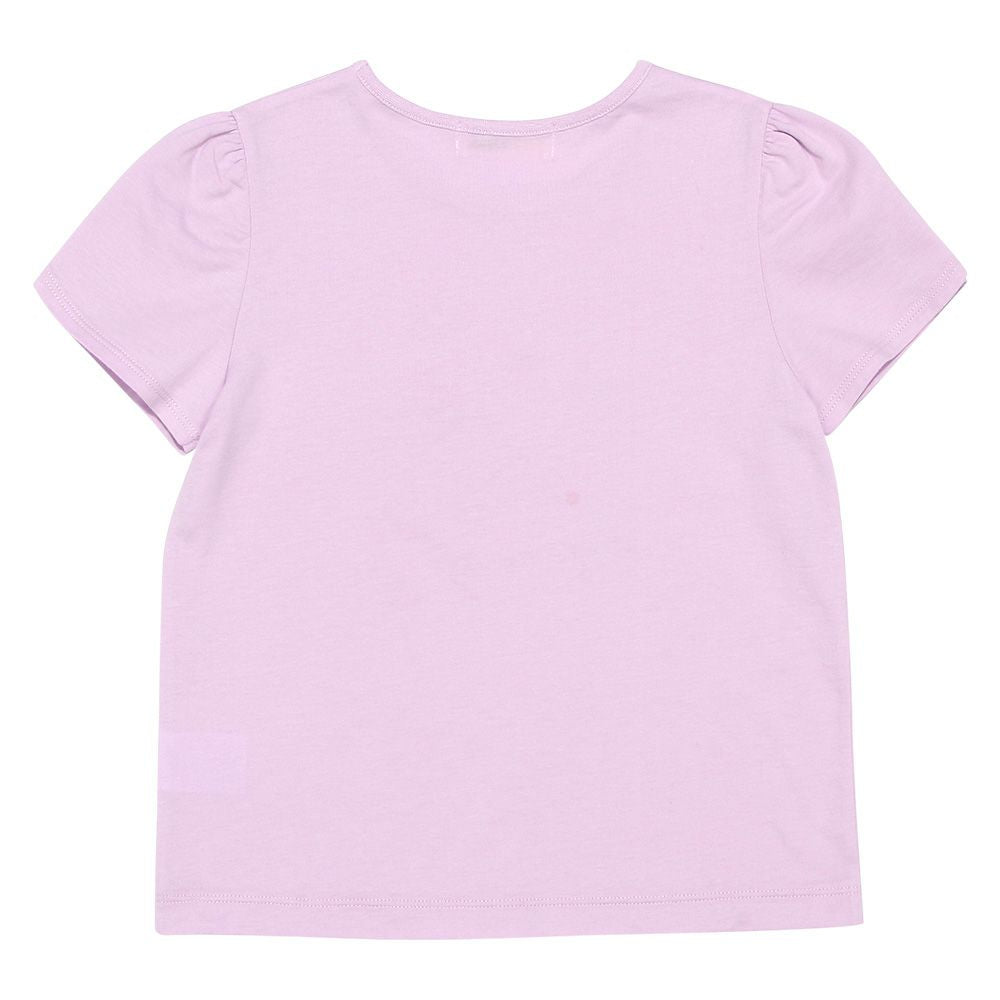 100 % cotton piano note T -shirt with print ribbon 2023ss2 Purple back