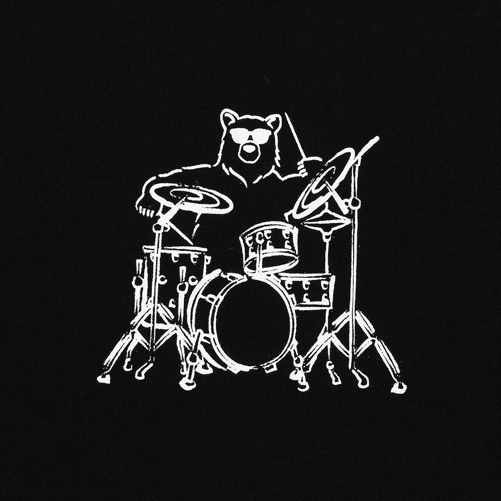 Baby cotton 100 % Kuma Drum Band Print T -shirt Black Design point 1