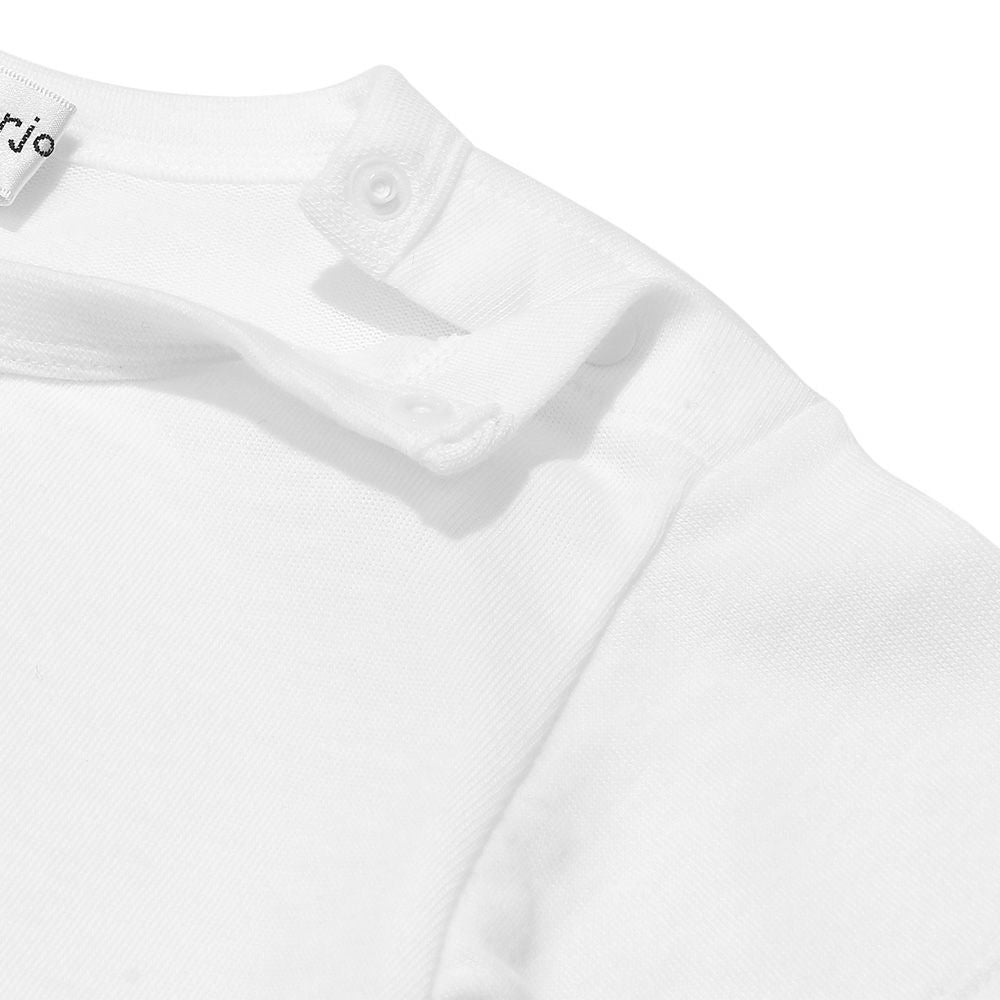 Baby cotton 100 % Kuma Drum Band Print T -shirt Off White Design point 2