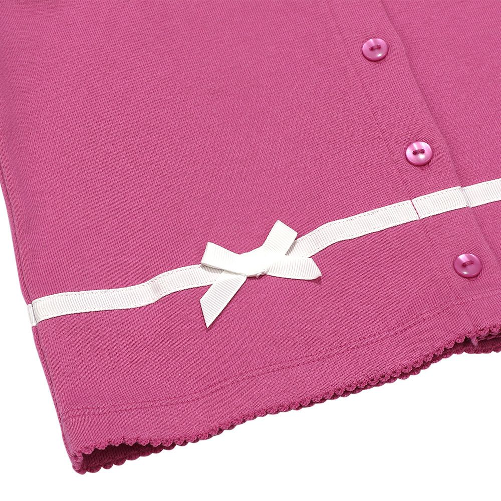 Ribbon line cardigan Pink Design point 1