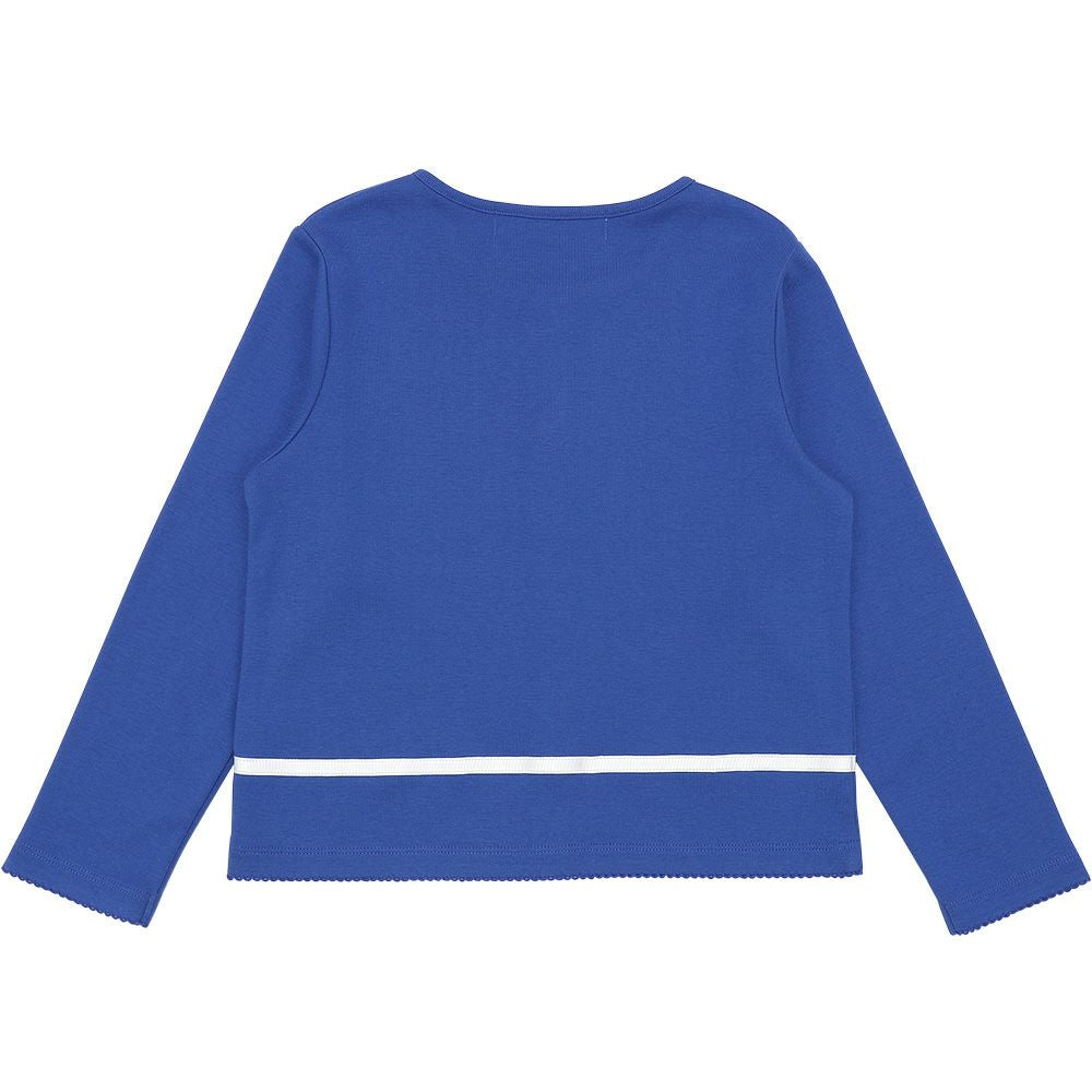 Ribbon line cardigan Blue back