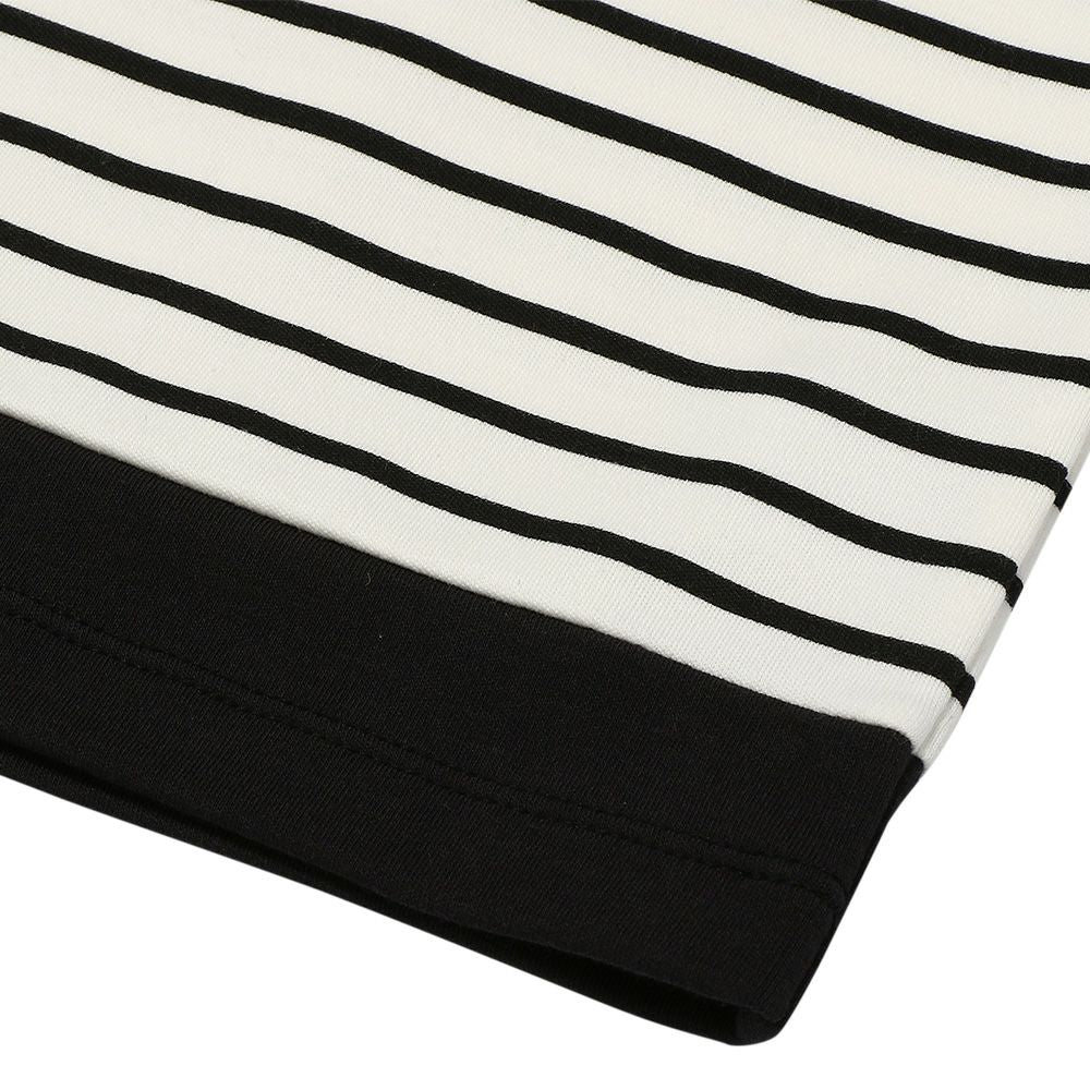 100 % cotton border pattern logo embroidery pocket T -shirt White/Black Design point 2