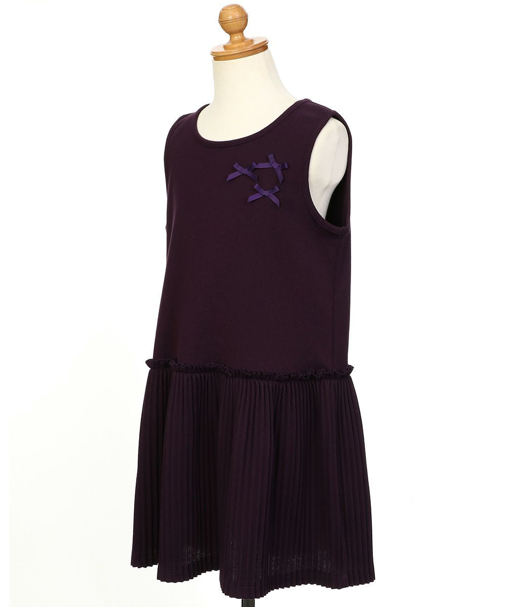 Pleated dress with ribbon Purple torso