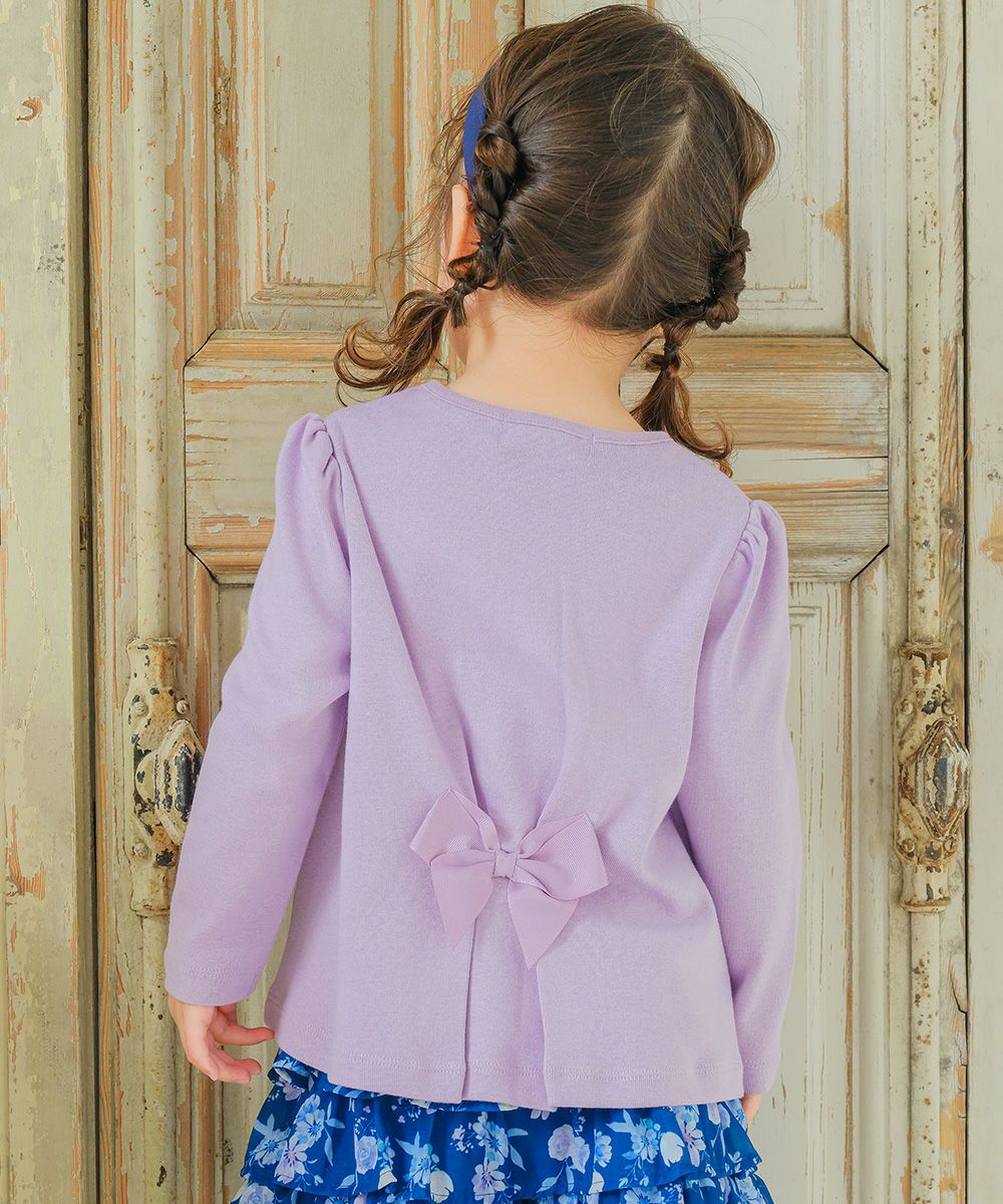 Formal dress embroidery logo T -shirt Purple model image whole body