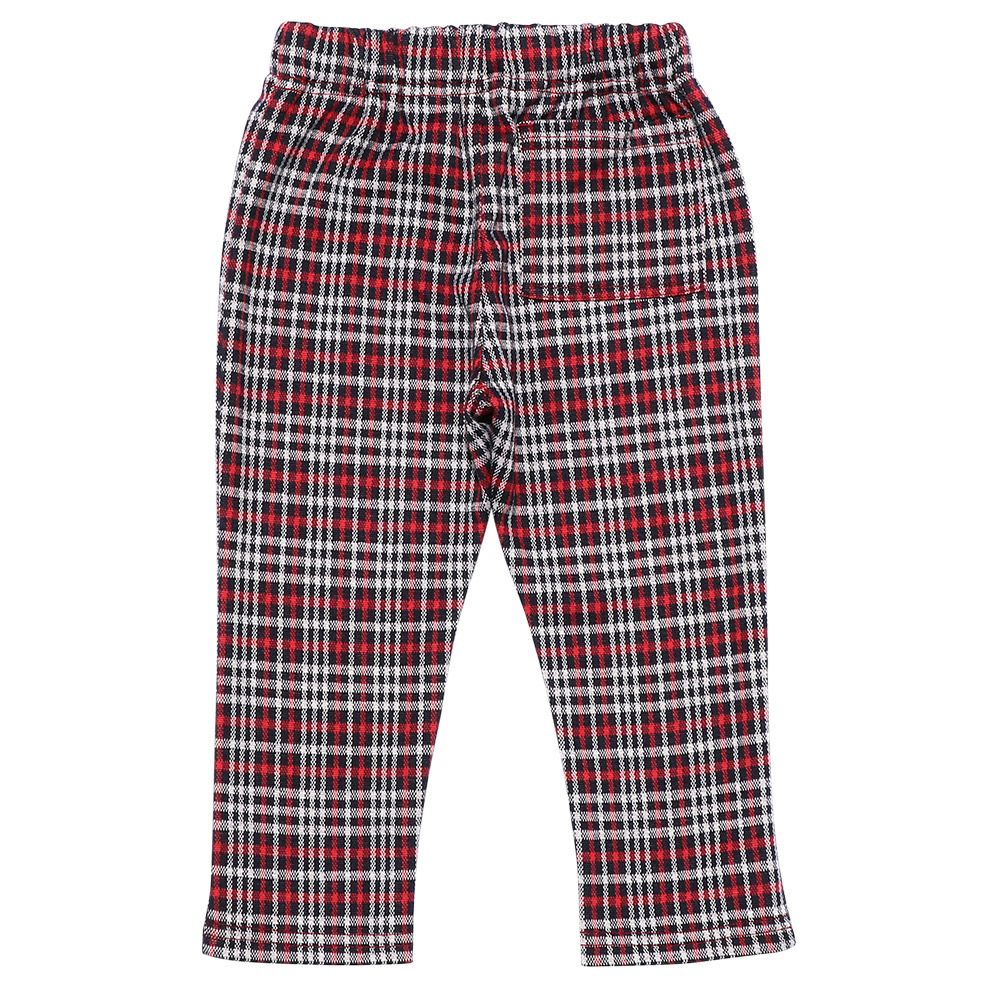 Check pattern 10 minutes length pants Red back