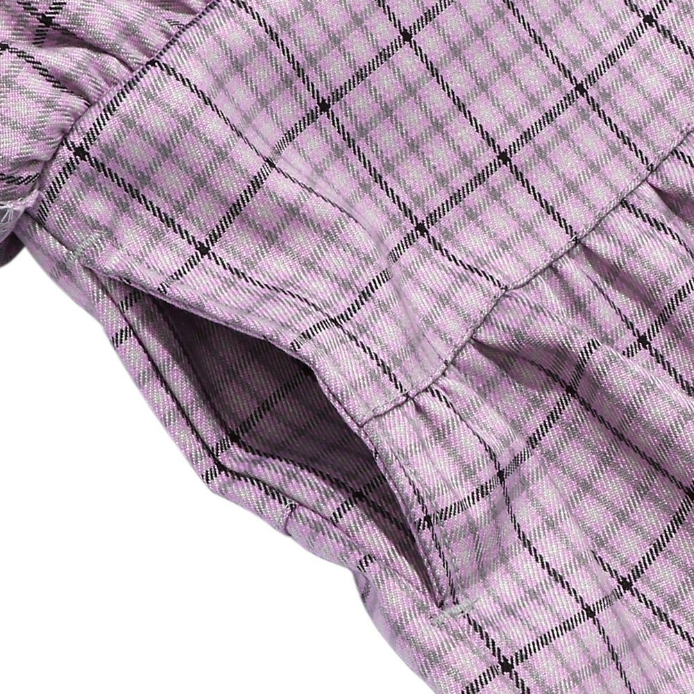 Check pattern frill culottes Purple Design point 1