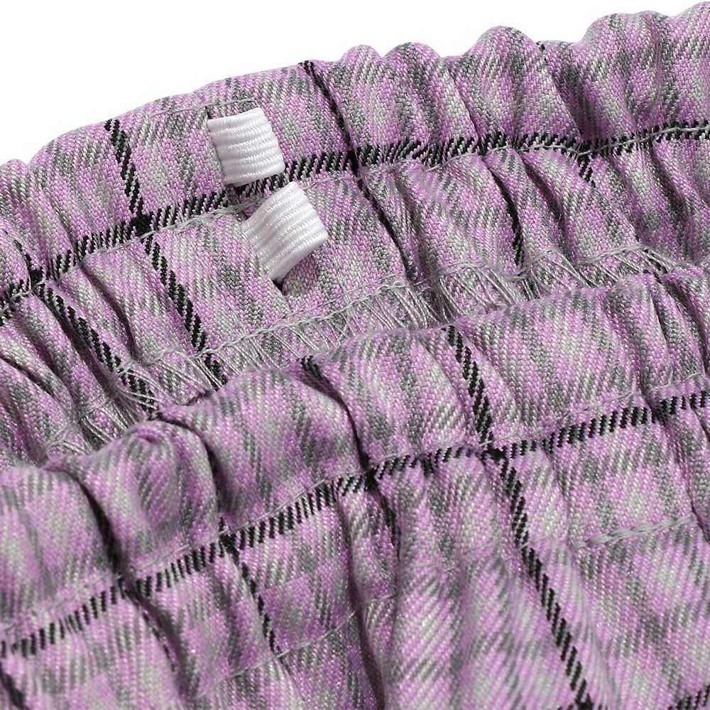 Check pattern frill culottes Purple Design point 2