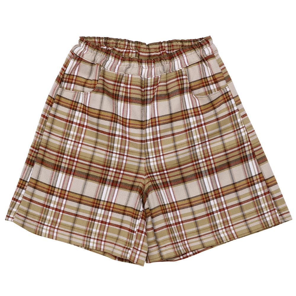 Curotto pants with modern check pattern pocket Beige front