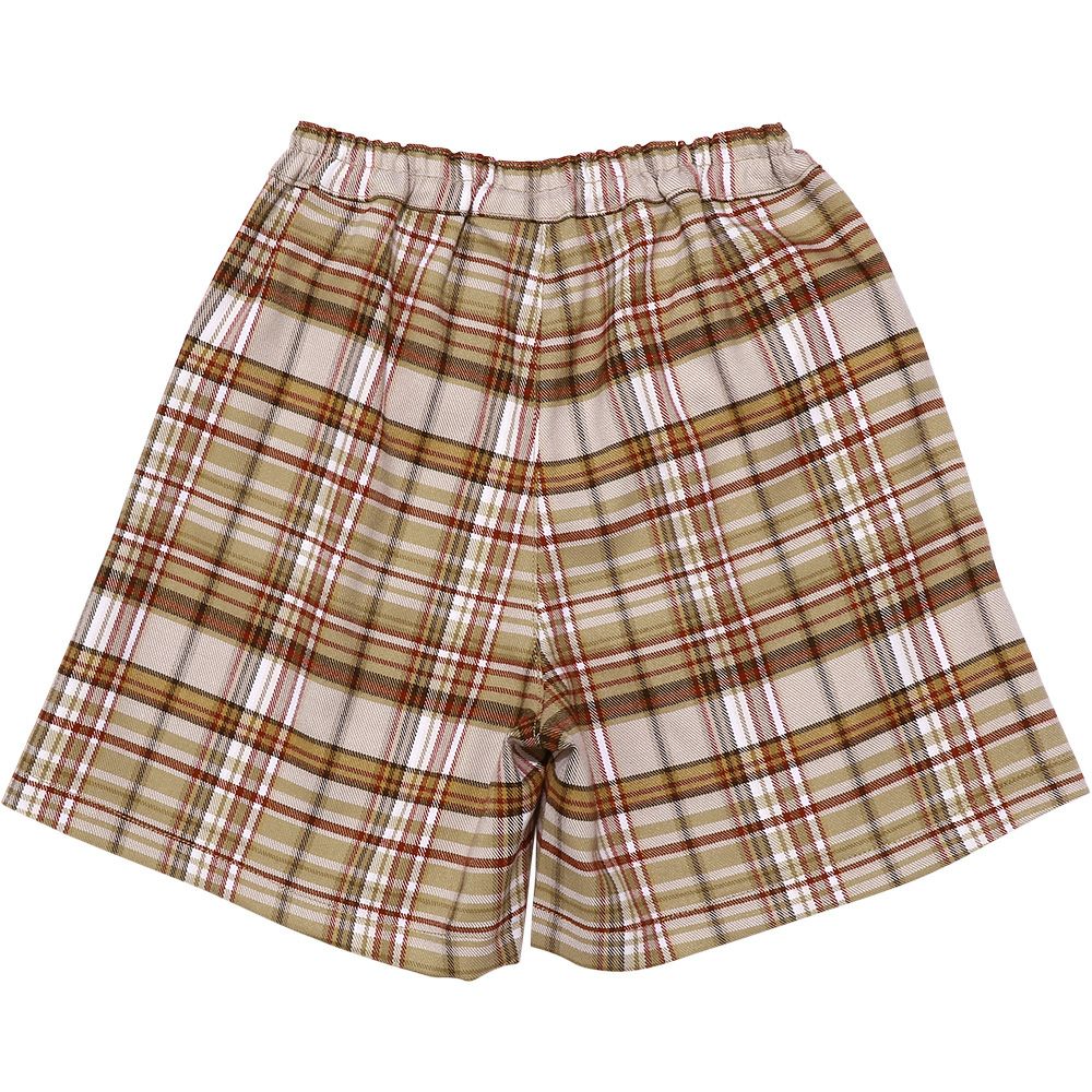 Curotto pants with modern check pattern pocket Beige back
