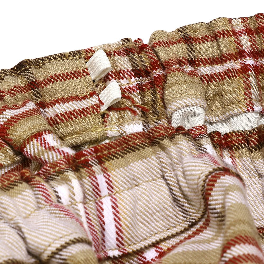 Curotto pants with modern check pattern pocket Beige Design point 2
