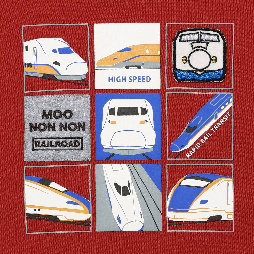 Train emblem emblem & print vehicle series T -shirt Red Design point 1