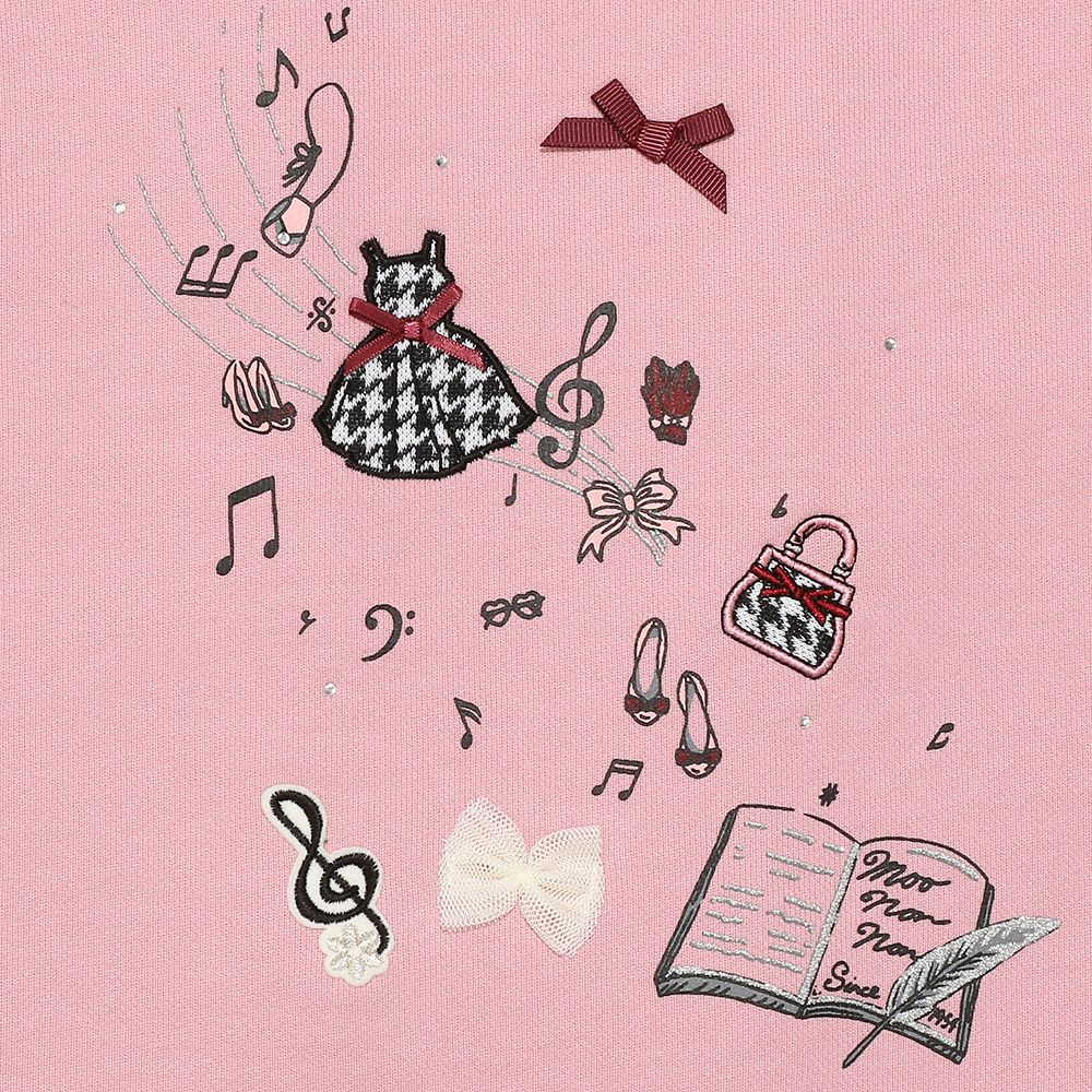dress bag musical note print sweatshirt Pink Design point 1