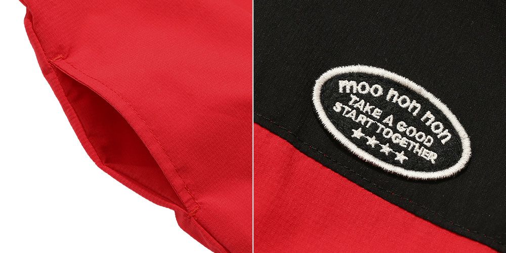 hooded zip-up hoodie Red Design point 1