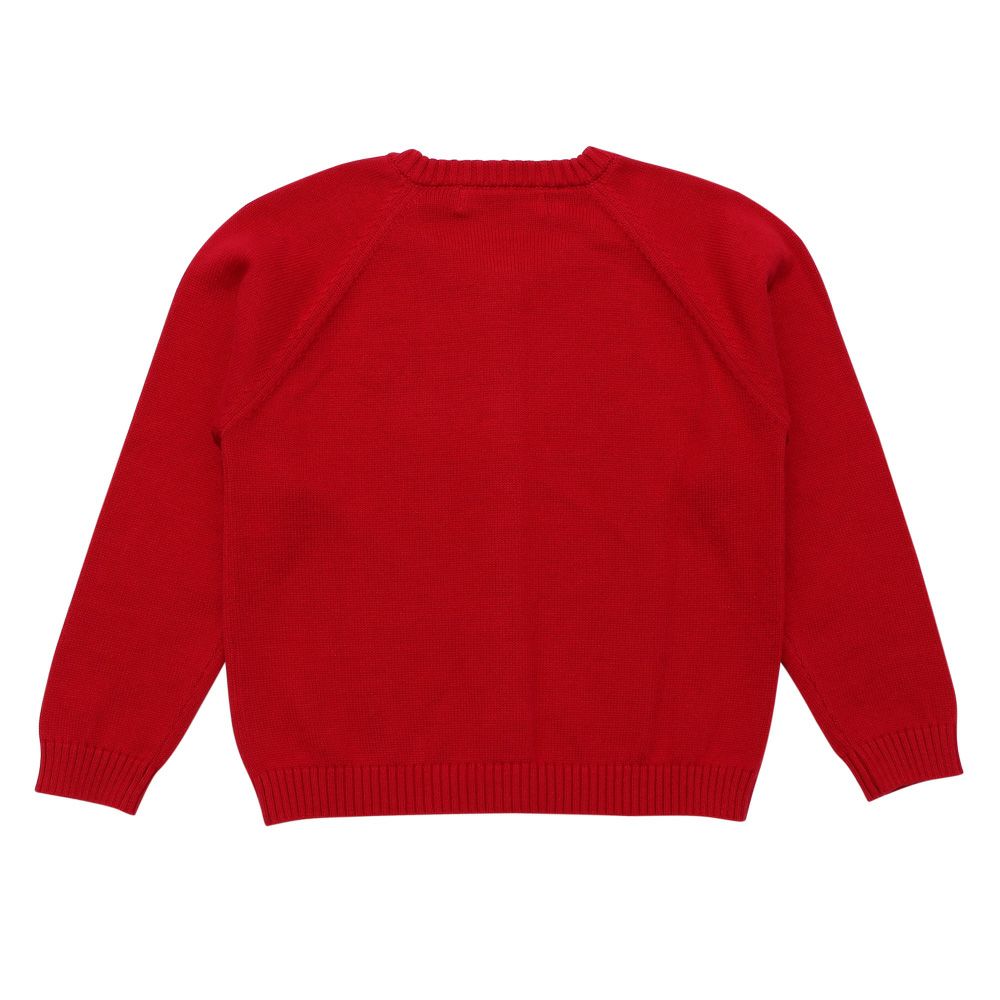 100% cotton cable knit cardigan Red back