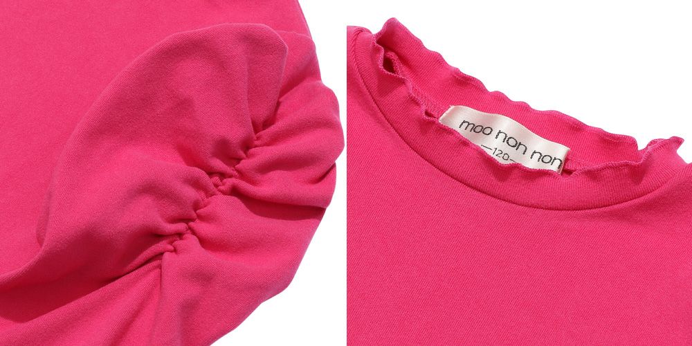 Sherling sleeve T -shirt Pink Design point 2