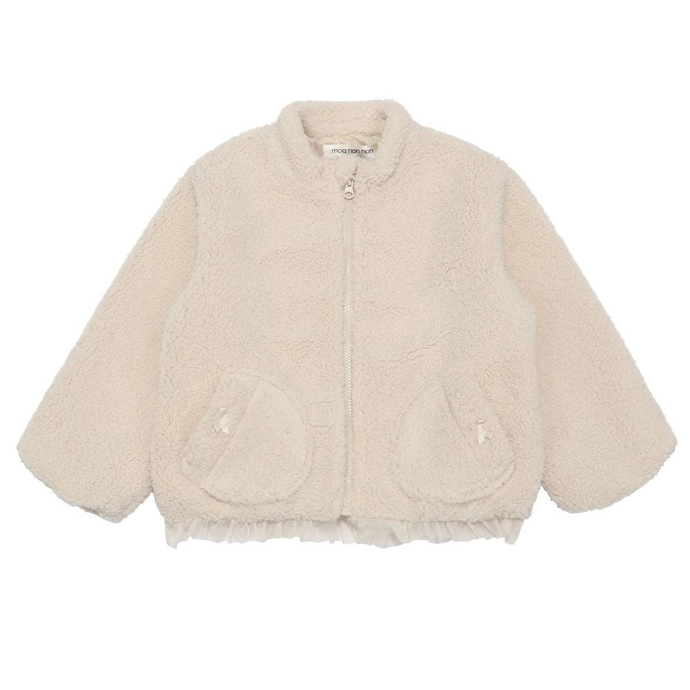 Bore jacket coat Ivory front