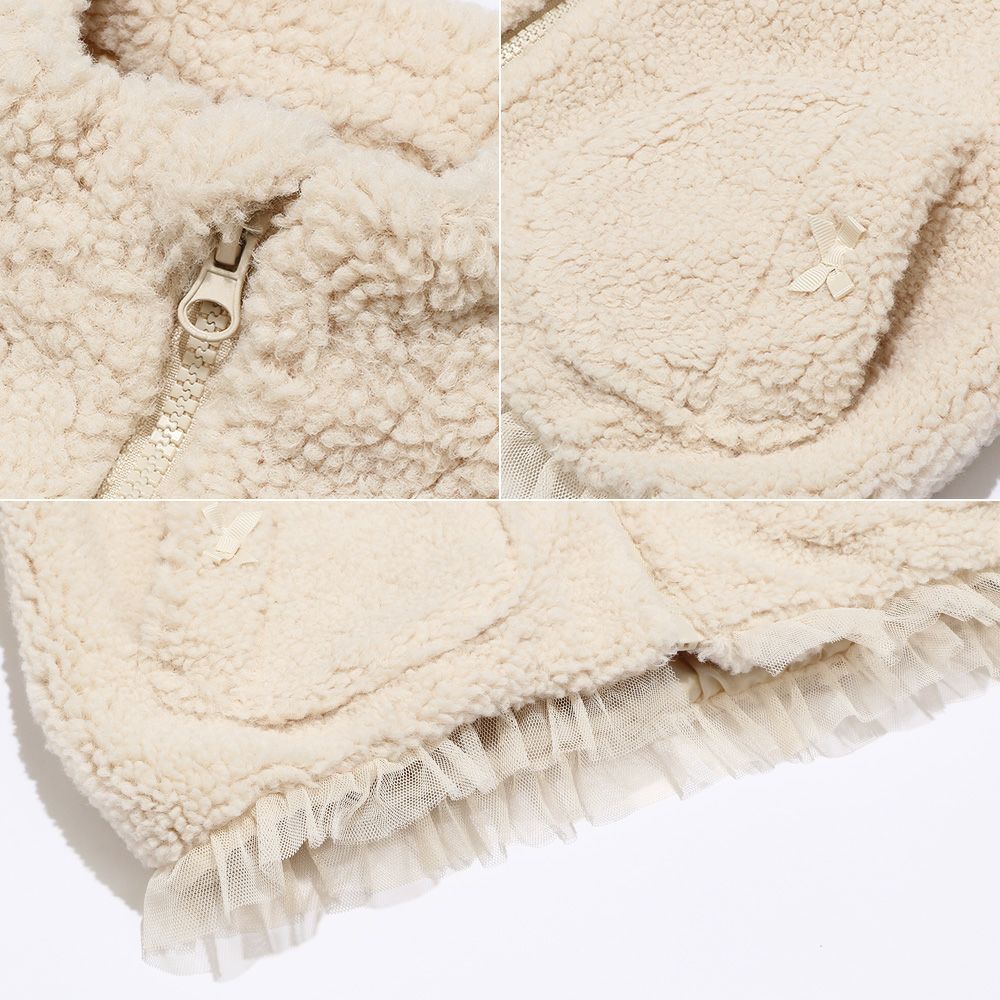 Bore jacket coat Ivory Design point 1