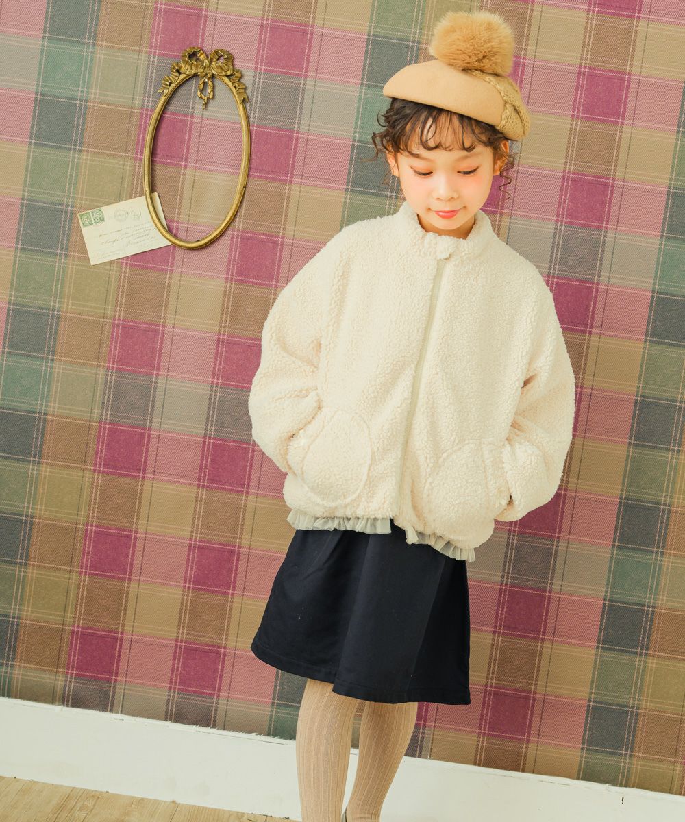 Bore jacket coat Ivory model image 3