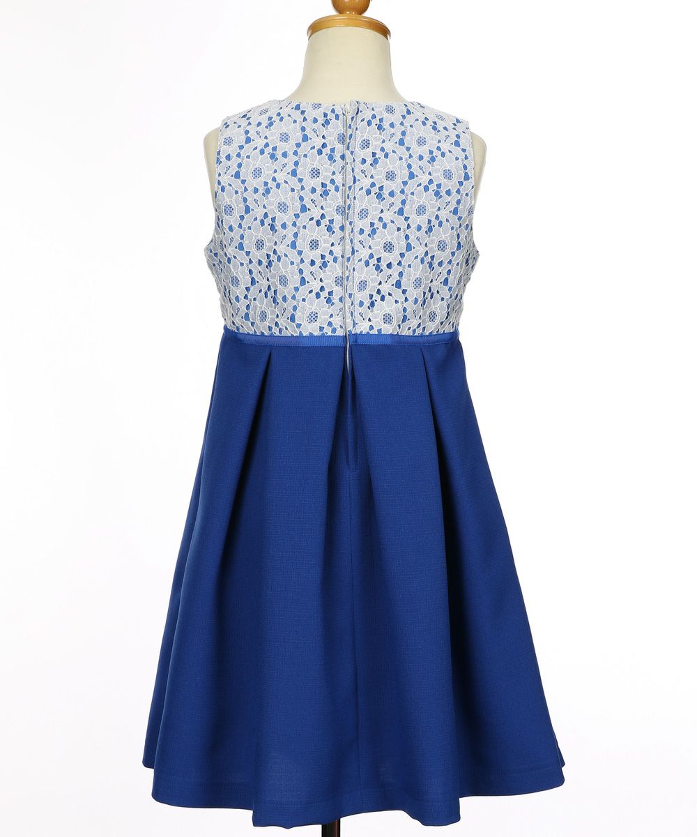 Floral lace dress with ribbon made in Japan Navy torso
