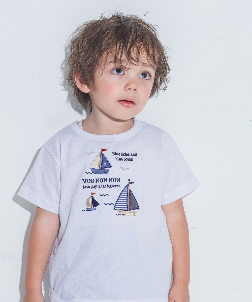 100 % cotton logo yacht embroidery T -shirt  MainImage