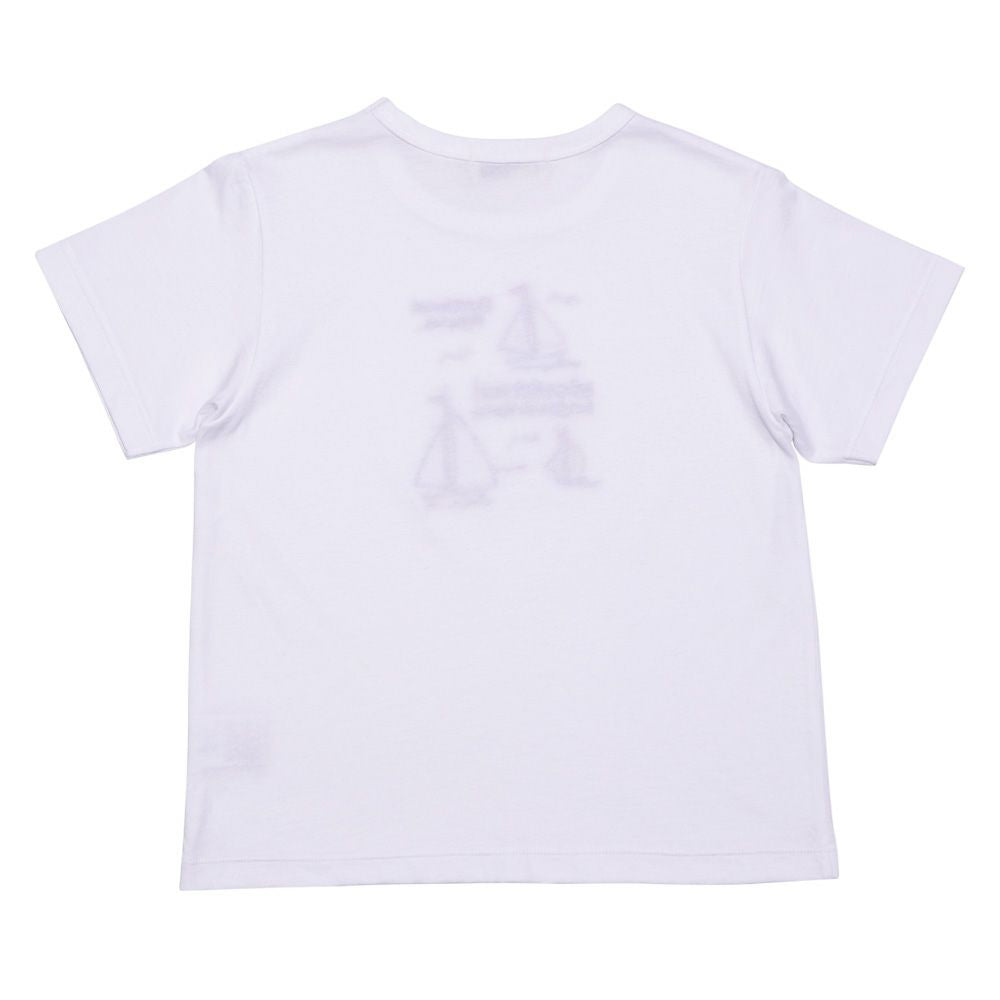 100 % cotton logo yacht embroidery T -shirt Off White back
