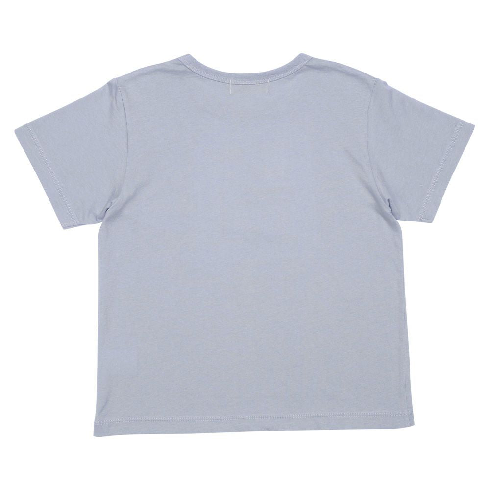 100 % cotton logo yacht embroidery T -shirt Blue back