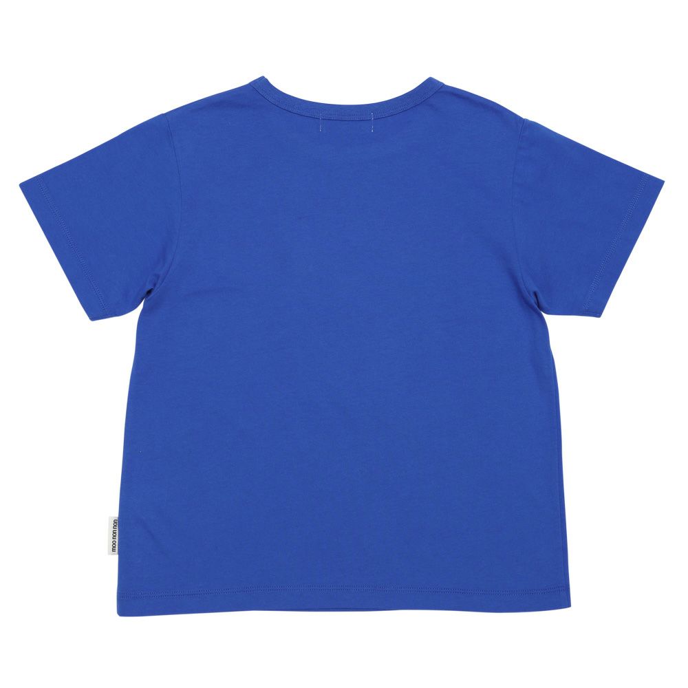 100 % cotton dinosaur embroidery logo T -shirt Blue back