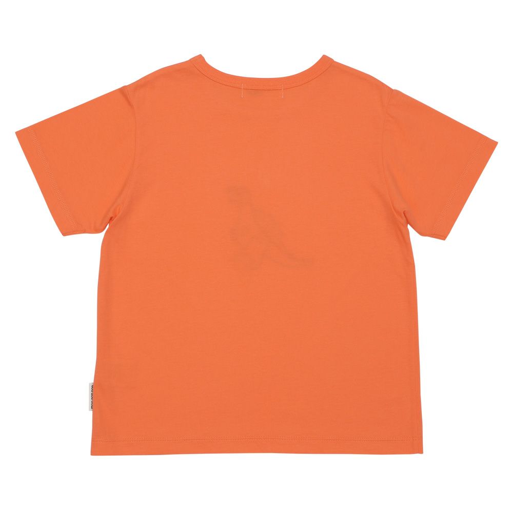 100 % cotton dinosaur embroidery logo T -shirt Orange back