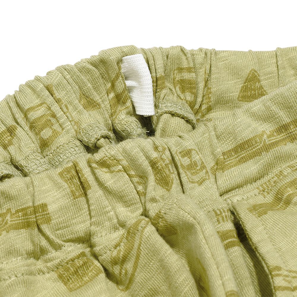 100 % cotton train printed shorts Khaki Design point 1