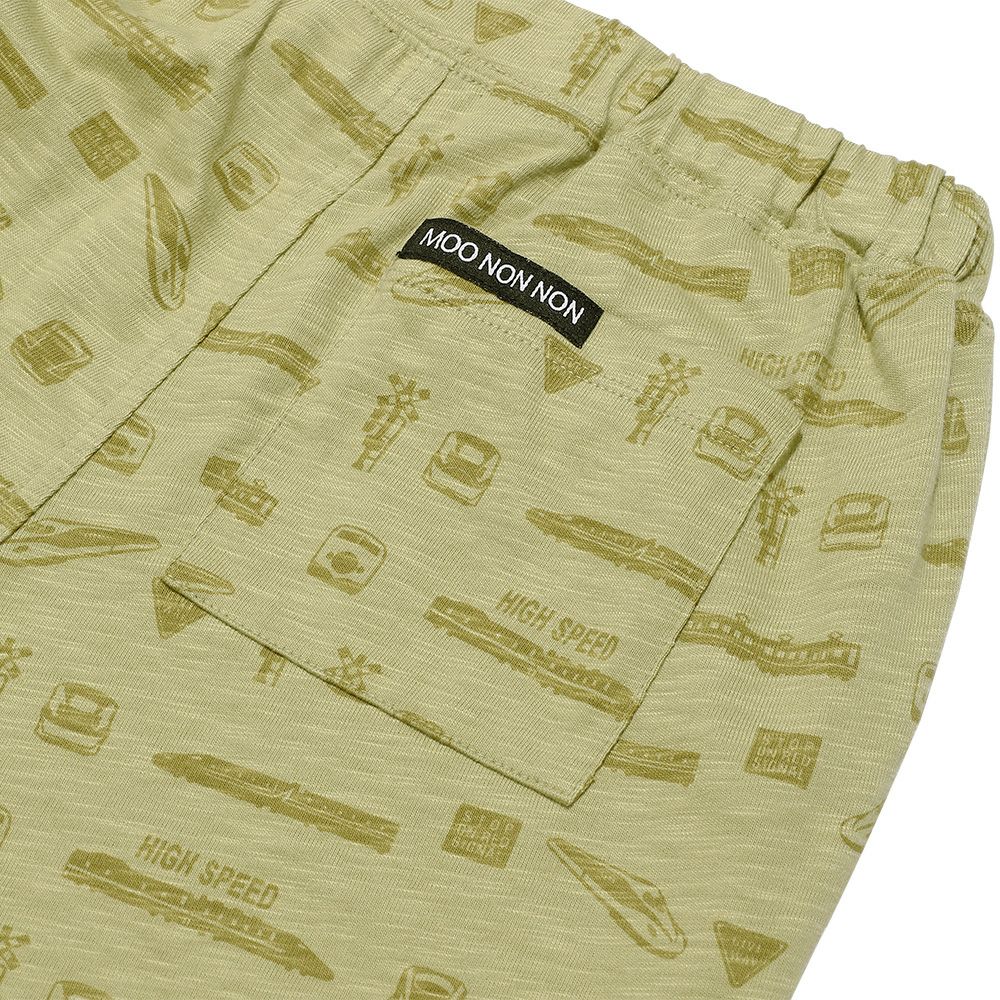 100 % cotton train printed shorts Khaki Design point 2