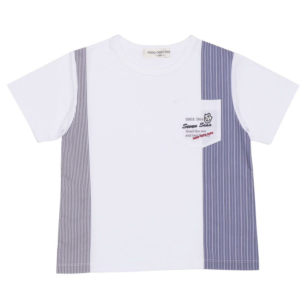 100 % cotton striped pattern T -shirt Off White front